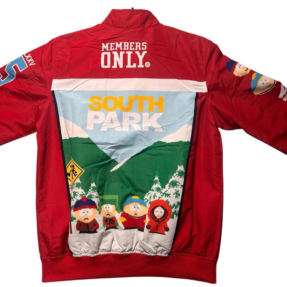 Members Only South Park Jacket Graphic Cartoon Streetwear Red Size M NWT - Picture 3 of 9